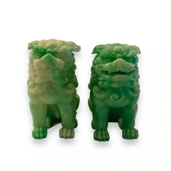 Other - Pair of Jade Lion Sculptures